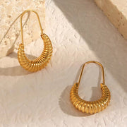 Trendy Safety Pin Paper Clip Earrings Stainless Steel Croissant Hoop Earrings Women Jewelry