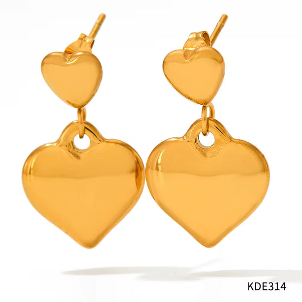18K Gold Plated Chunky Heart Earring Tarnish Free Stainless Steel Earring Women Jewelry
