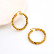 Trendy Jewelry PVD 18K Gold Plated Stainless Steel Metal Mesh Chain Big Dangle Hoop Earrings Wholesale Custom Fashion