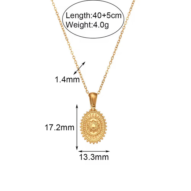 Wholesale Titanium Steel Necklace Set Tarnish Free Jewelry Natural Stone Zircon Pendant Necklace