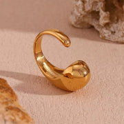 Water Drop Statement Ring 18K Gold Plated Stainless Steel Jewelry Tarnish Free Accesorios Mujer