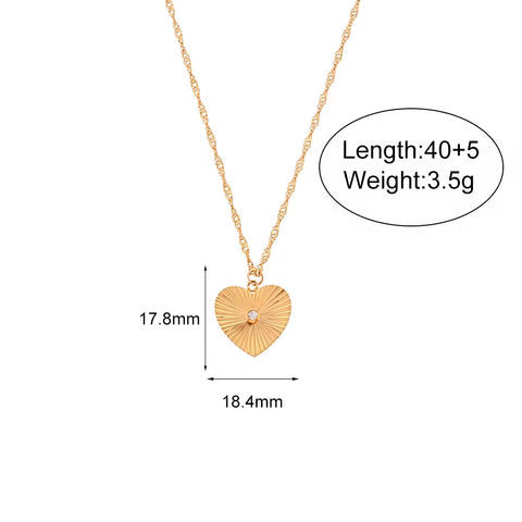Valentine'S Day Jewelry Engraved Tarot Pendant Necklace 18K Gold Plated Stainless Steel Jewelry Set