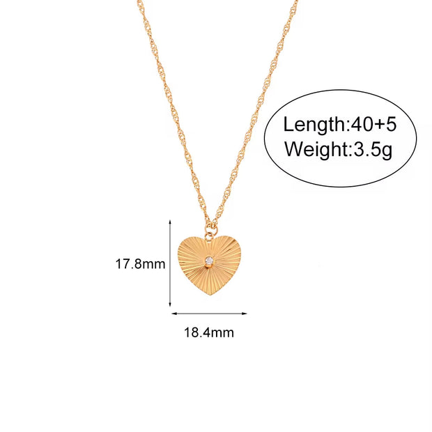 Valentine'S Day Jewelry Engraved Tarot Pendant Necklace 18K Gold Plated Stainless Steel Jewelry Set