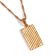 Valentine'S Day Jewelry Engraved Tarot Pendant Necklace 18K Gold Plated Stainless Steel Jewelry Set