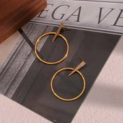 18K Gold Plated Statement Earrings 2024 Micro Pave Zircon Stud Earring Tarnish Free Hoop Earring