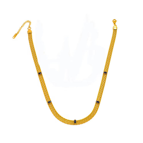 Vintage Collar Necklace Stainless Steel 18K Gold Plated Statement Clavicle Chain Mesh Chain Zircon Baguette Choker