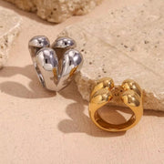 Water Drop Statement Rings for Women Tarnish Free Jewelry Gold Plated Rings for Women Stainless Steel