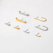 Tarnish Free Stylish J Shape Stud Earrings Cool Design Stainless Steel 18K Gold Plated Designer Earrings