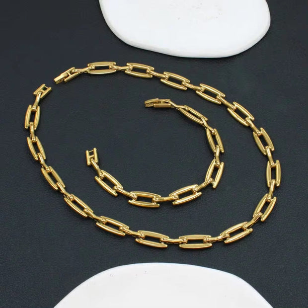 10Mm Wide Gold Silver Color Stainless Steel Jewelry SET Unisex High Quality DIY Chain Accessories Waterproof Low MOQ