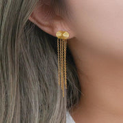 Wholesale Tassel Drop Earrings Gold Plated Stainless Steel Stud Earring Piercing Jewelry Tassel Earrings Bohemian
