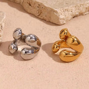 Water Drop Statement Rings for Women Tarnish Free Jewelry Gold Plated Rings for Women Stainless Steel