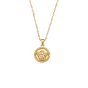 Vintage Jewelry Gold Plated Pendant Necklace Engraved Stainless Steel Jewelry Necklaces Set