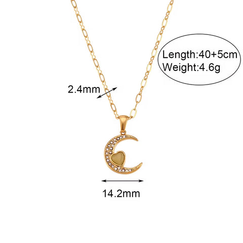 Wholesale Titanium Steel Necklace Set Tarnish Free Jewelry Natural Stone Zircon Pendant Necklace