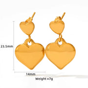 18K Gold Plated Chunky Heart Earring Tarnish Free Stainless Steel Earring Women Jewelry