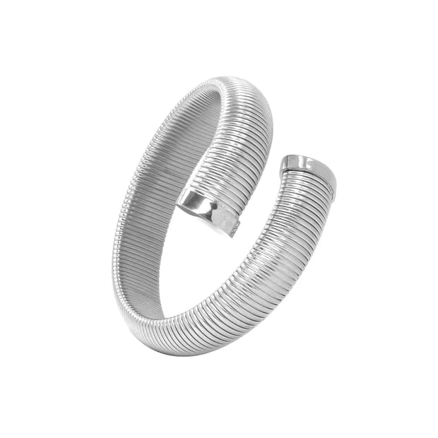 Trendy 304L Stainless Steel Cuff Bangle Unusual Men Women Textured 18K Gold Color Bracelet Daily Jewelry High Quality