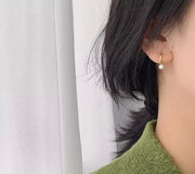18K Gold Plated Stainless Steel Circle Clip on Earrings Titanium Steel Cubic Zirconia Huggie Hoop Earrings for Women Jewelry