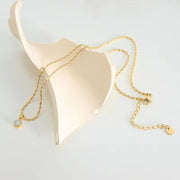 Vintage Style Design Oval Shaped Beaded Metal Chain Natural Stone Pendant Stainless Steel Necklace Jewelry for Women