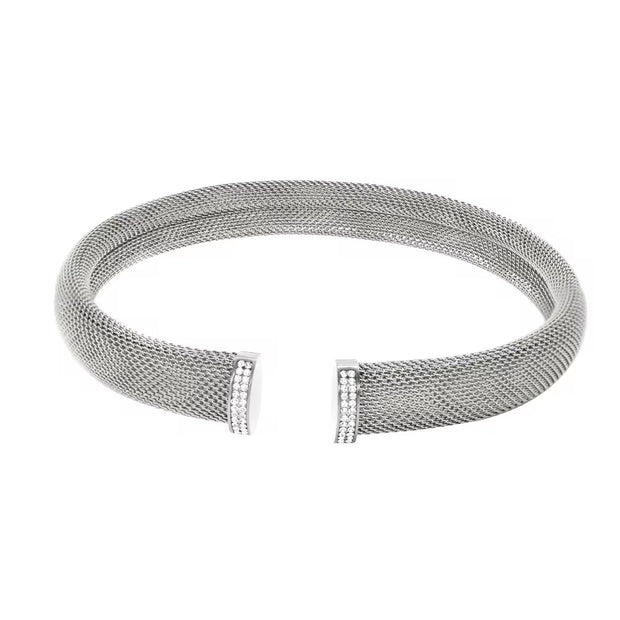 12Mm 16Mm Exquisite Thick Mesh Stainless Steel Jewelry Set Women'S Premium Pierced PVD 18K Plated Chunky Cuff Bracelet