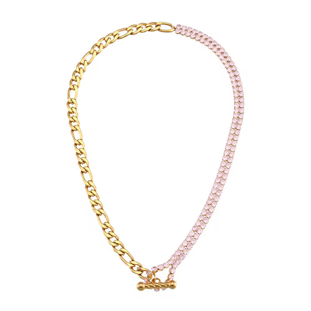 Zircon Beaded Necklace Gold Plated Choker Set Stainless Steel Necklaces Fashion Jewelry Necklaces