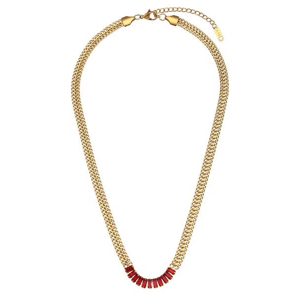 Zircon Beaded Necklace Gold Plated Choker Set Stainless Steel Necklaces Fashion Jewelry Necklaces