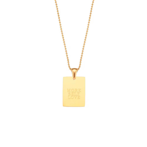 2024 Golden Square Letter Pendant Necklace 18K Gold Plating Chains Stainless Steel Necklace