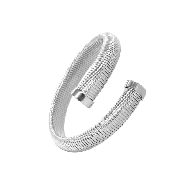 Trendy 304L Stainless Steel Cuff Bangle Unusual Men Women Textured 18K Gold Color Bracelet Daily Jewelry High Quality