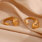 Water Drop Statement Ring 18K Gold Plated Stainless Steel Jewelry Tarnish Free Accesorios Mujer