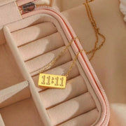 11:11 Number Bar Pendant Necklace Tarnish Free 18K Gold Plated Stainless Steel Necklace