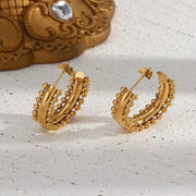 Waterproof Non Tarnish Bohemia Gold Plated Stainless Steel Hoop Earring New Stainless Steel Jewellery Party