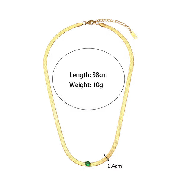 Zircon Beaded Necklace Gold Plated Choker Set Stainless Steel Necklaces Fashion Jewelry Necklaces
