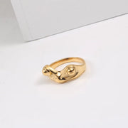 18K Gold Plated Stainless Steel Frog Rings Frog Shape Design Waterproof High Polished Hip Hop Rings for Women