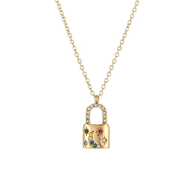 Wholesale Titanium Steel Necklace Set Tarnish Free Jewelry Natural Stone Zircon Pendant Necklace