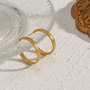 Trendy Snake Hoop Earring 18K Gold Plated Stainless Steel Earrings Ladies Earrings Jewelry