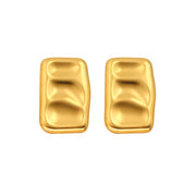 Unique Square High Quality Stainless Steel Pea Pod Earrings Stylish 18K Gold Color Women'S Gift LOW MOQ