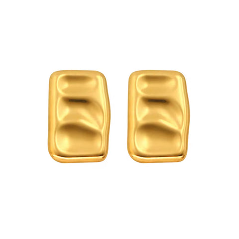 Unique Square High Quality Stainless Steel Pea Pod Earrings Stylish 18K Gold Color Women'S Gift LOW MOQ
