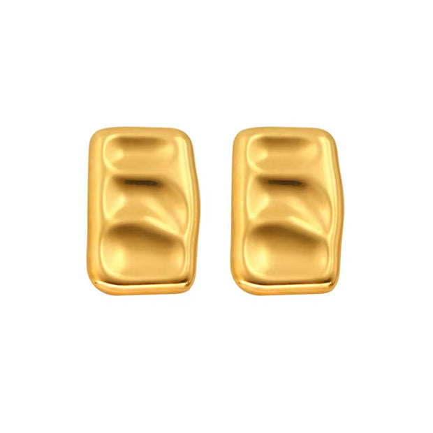 Unique Square High Quality Stainless Steel Pea Pod Earrings Stylish 18K Gold Color Women'S Gift LOW MOQ