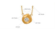 18K Gold Plated Stainless Steel Women Fashion Dainty Elegant Jewelry Geometric Meteorite Shape Cz Pendant Necklace