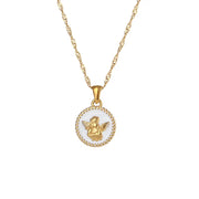 Vintage Jewelry Gold Plated Pendant Necklace Engraved Stainless Steel Jewelry Necklaces Set