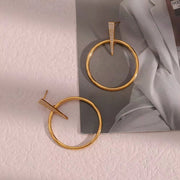 18K Gold Plated Statement Earrings 2024 Micro Pave Zircon Stud Earring Tarnish Free Hoop Earring