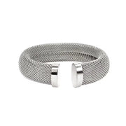 12Mm 16Mm Exquisite Thick Mesh Stainless Steel Jewelry Set Women'S Premium Pierced PVD 18K Plated Chunky Cuff Bracelet