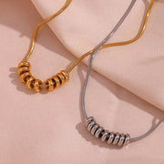 Waterproof Necklace PVD Gold Plated Beads Necklace Non Tarnish Stainless Steel Jewelry Collier En Acier Inoxydable