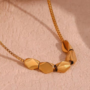 Trend 2024 Waterproof Jewelry Minimalist Bead Charm Pendant Necklace 18K Gold Plated Stainless Steel Necklace