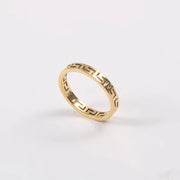 Trendy Stainless Steel Ring Jewelry Waterproof Silver Gold Number Hollow Thin Band Stacking 316L Ring for Women