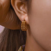 2023 Jewelry Unique Hoop Earrings Set Stainless Steel PVD 18K Gold Plated Earrings Wholesale