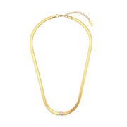 Zircon Beaded Necklace Gold Plated Choker Set Stainless Steel Necklaces Fashion Jewelry Necklaces