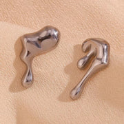 Waterproof Jewelry 2023 Melting Style Stainless Steel Stud Earrings for Women Summer Jewelry