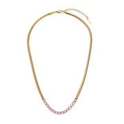 Zircon Beaded Necklace Gold Plated Choker Set Stainless Steel Necklaces Fashion Jewelry Necklaces