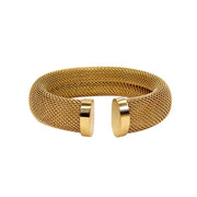 12Mm 16Mm Exquisite Thick Mesh Stainless Steel Jewelry Set Women'S Premium Pierced PVD 18K Plated Chunky Cuff Bracelet