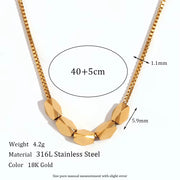 Trend 2024 Waterproof Jewelry Minimalist Bead Charm Pendant Necklace 18K Gold Plated Stainless Steel Necklace