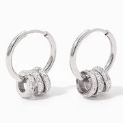 Trendy Multi-Circle Earrings Jewelry Women Dismountable Hoop Stainless Steel Earrings